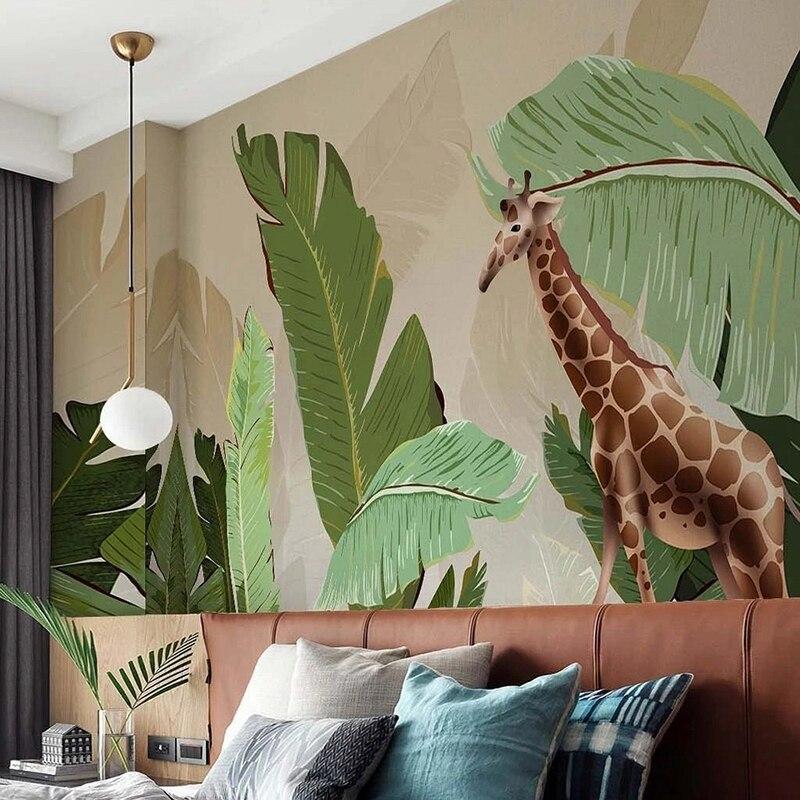 Tapete mit großem Blattmotiv | Wandtapete