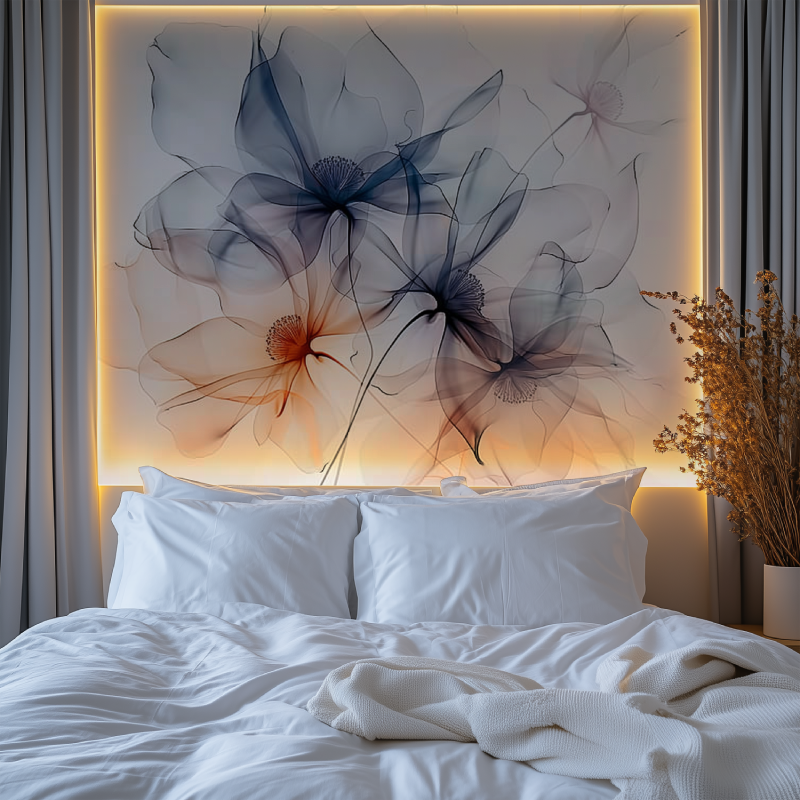 Wandbild mit hübschen Aquarellblumen