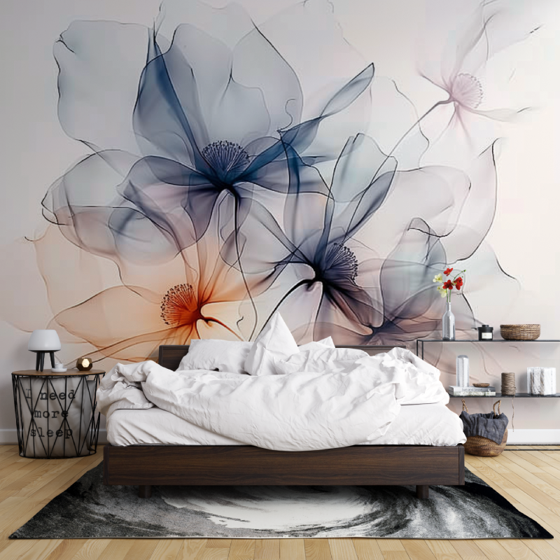 Wandbild mit hübschen Aquarellblumen