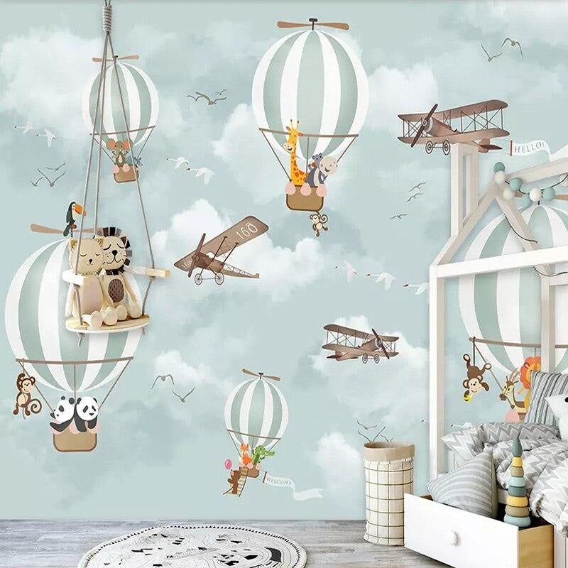 Mural Hot Air Balloon Pattern Wallpaper