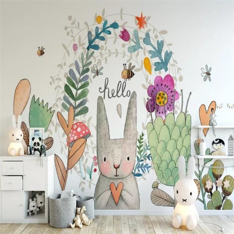 Papel de parede com tema da natureza para o quarto do bebé | Murais Papel de parede