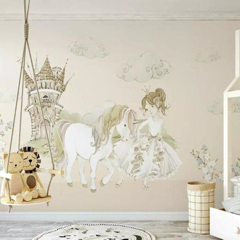 Mural Princess and Unicorn Wallpaper