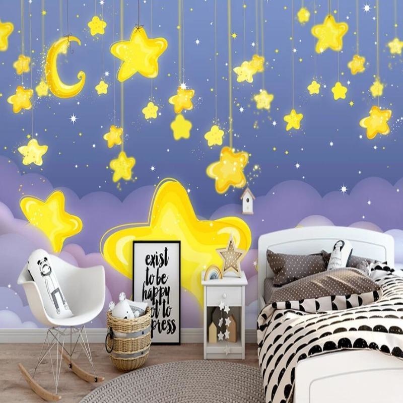 Fluorescent Star Theme Wallpaper | Murals Wallpaper