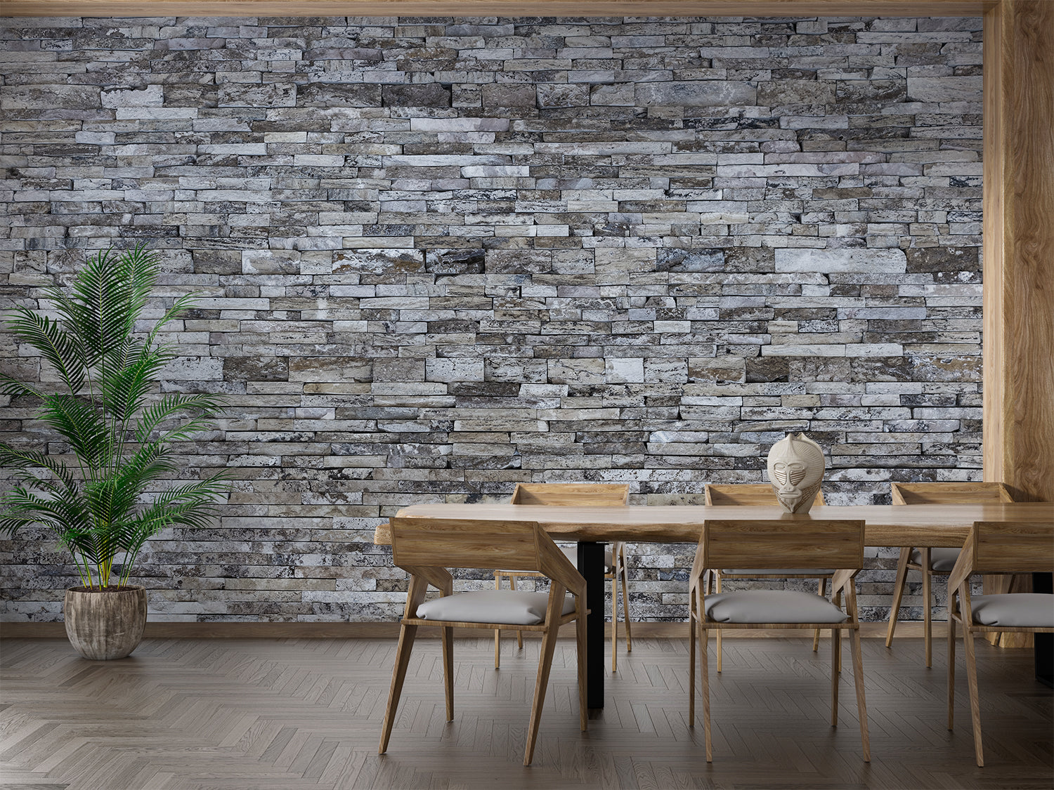 Papier Peint Brique 3D Gris