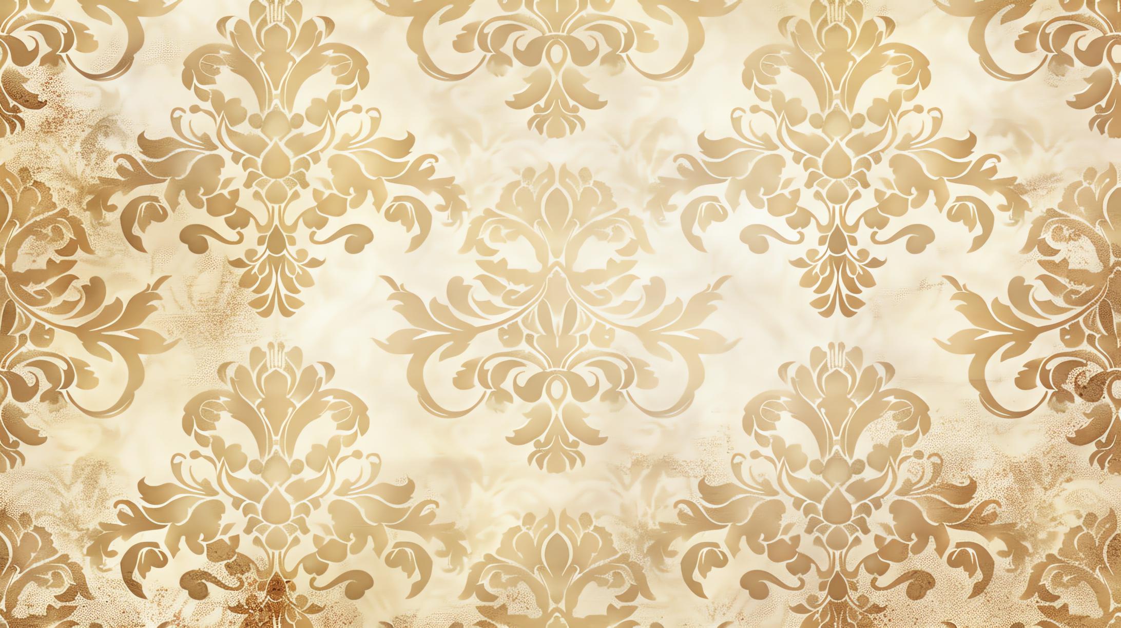 Mural Baroque Gold Beige Wallpaper