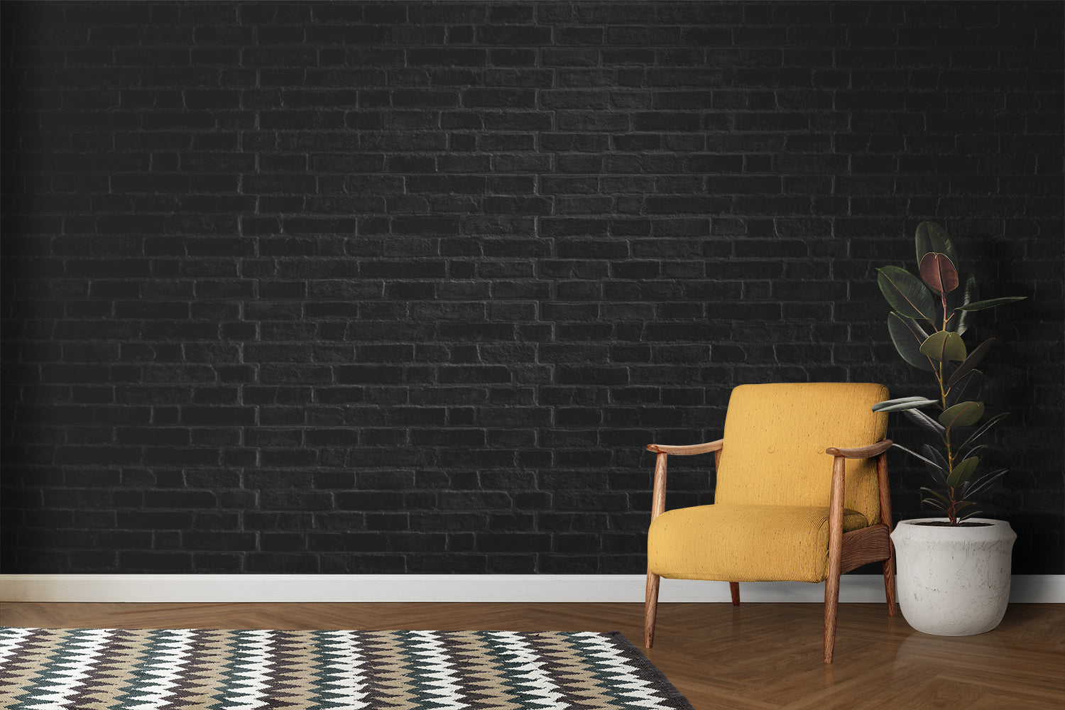 Black Brick Wallpaper | Murals Wallpaper