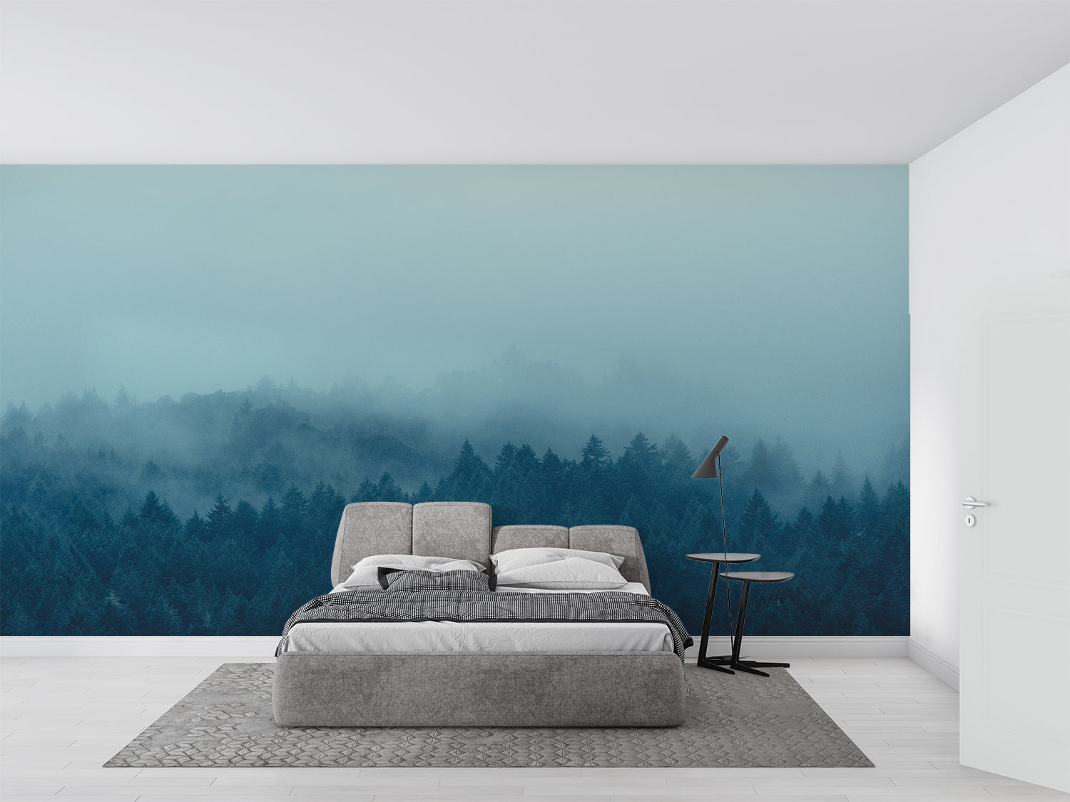 Papier Peint Foret Bleu