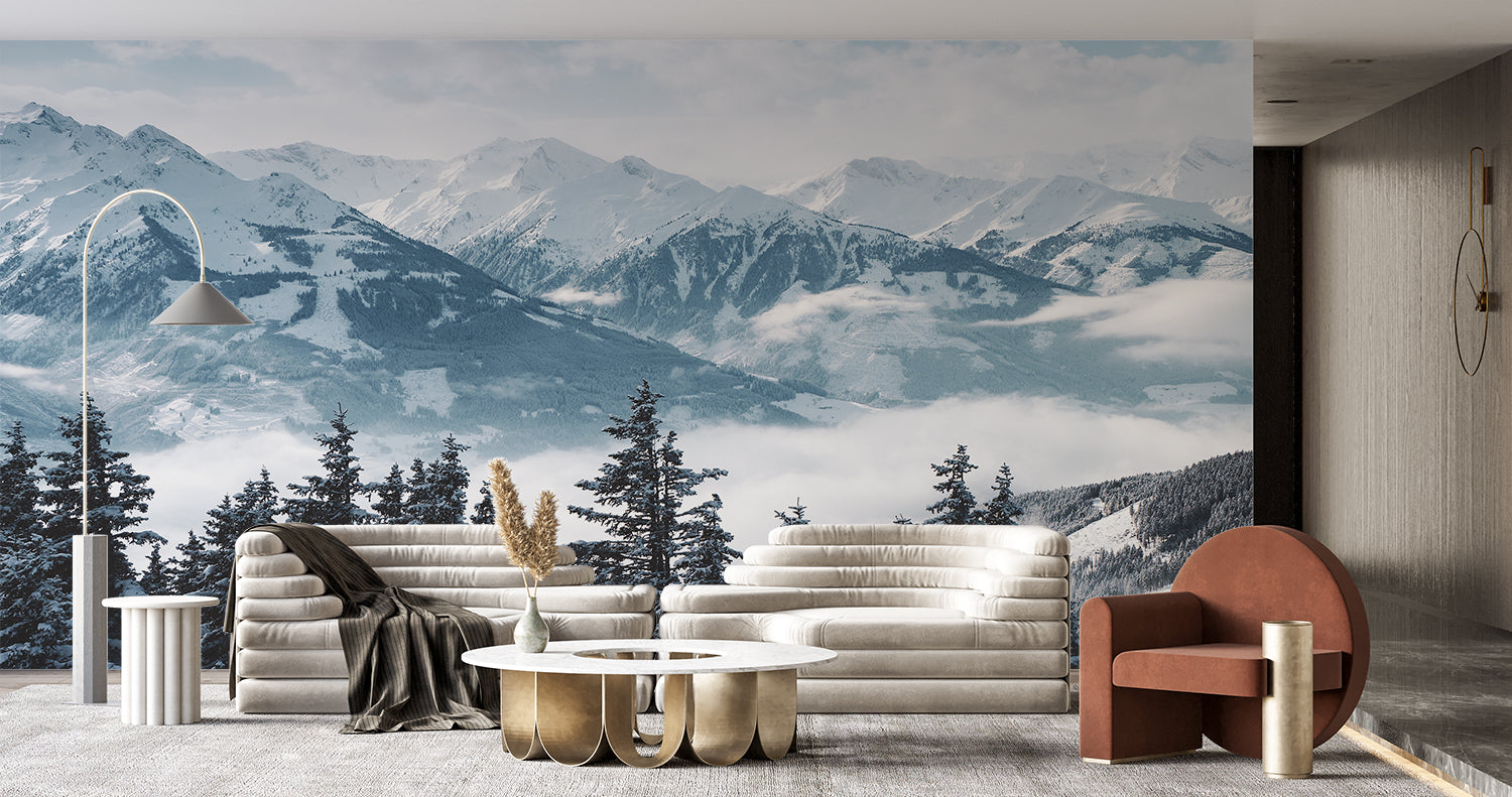 Verschneite Waldtapete | Wandbilder Tapete