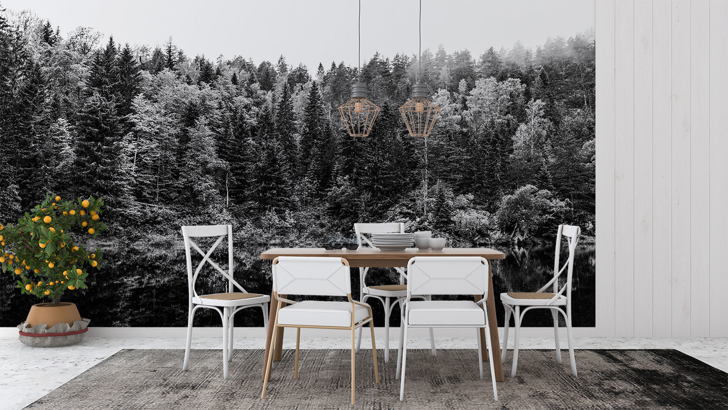 Schwarze Wald-Tapete | Murals Wallpaper