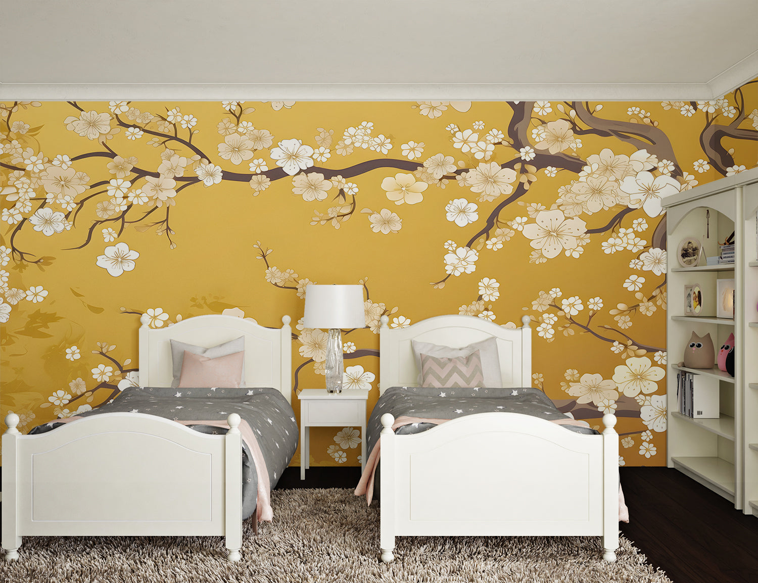 Mural Yellow Japanese Wallpaper