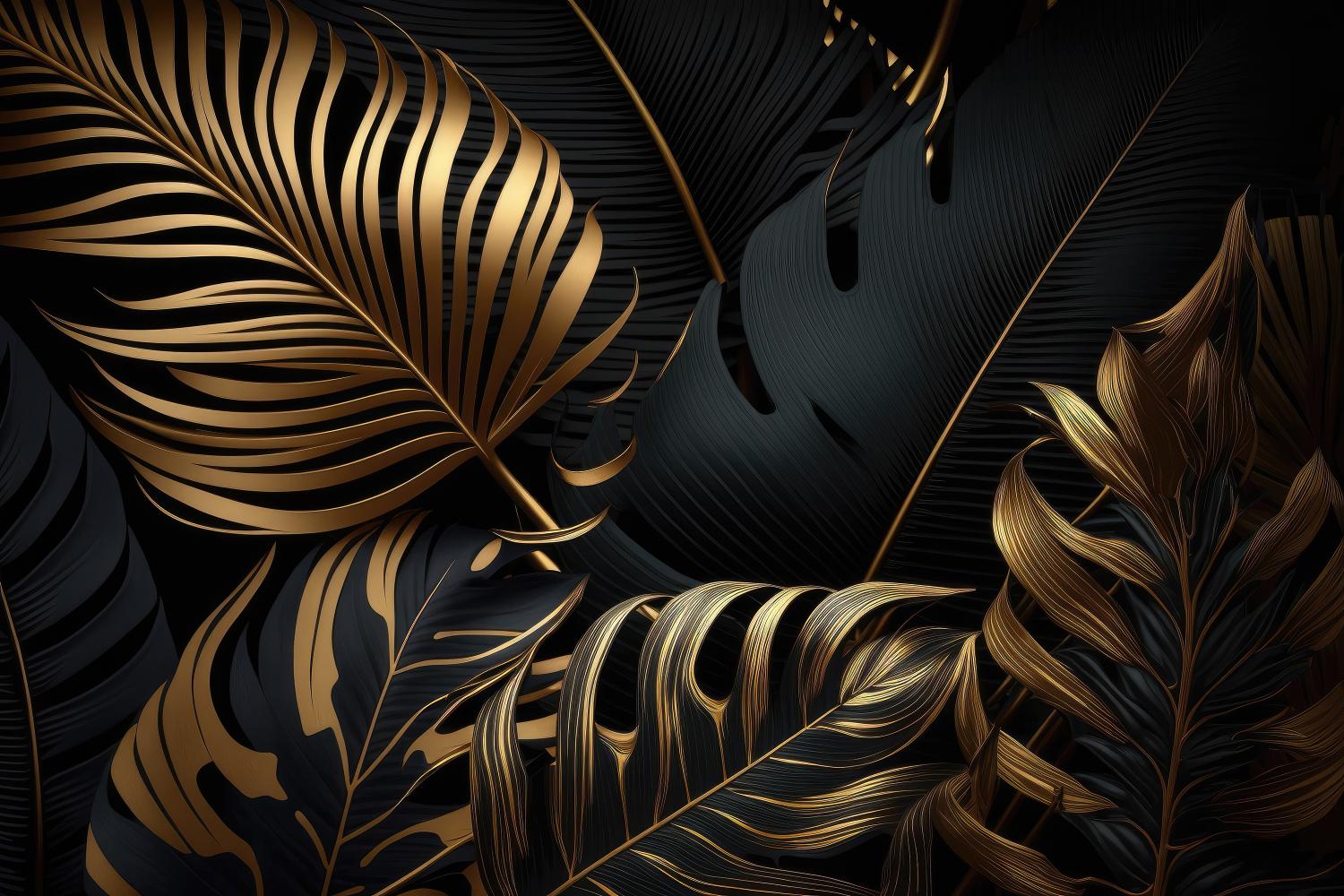 Black and Gold Art Wallpaper | Murals Wallpaper