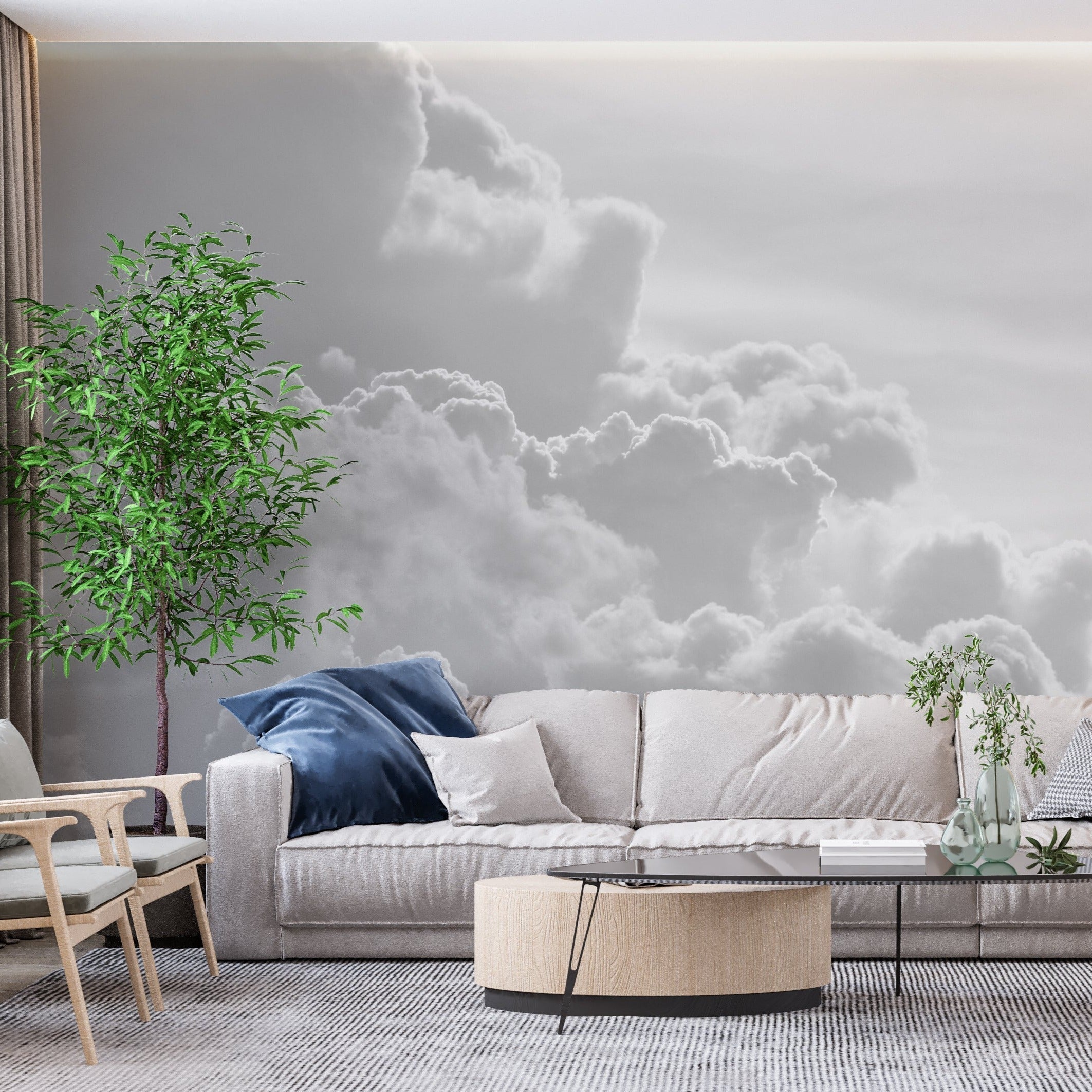 Papier Peint Nuage Noir Et Blanc