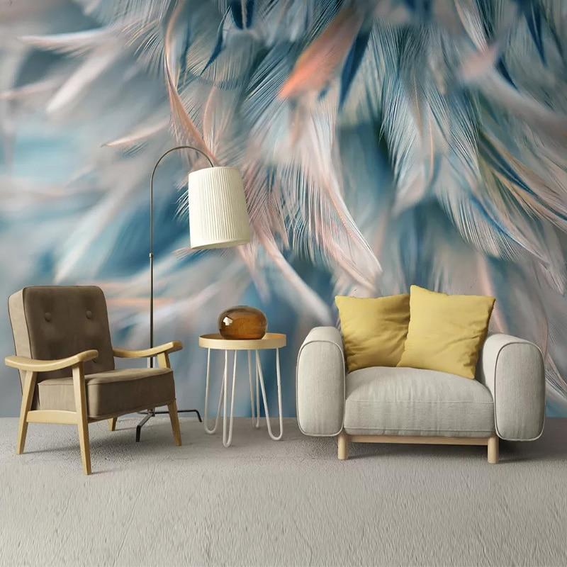 Classic Teen Wallpaper Blue Feather | Murals Wallpaper