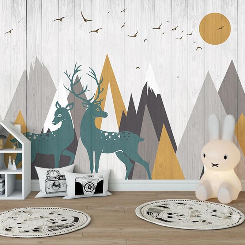 Klassische Jungen Tapete Hirsch und Wald | Wandbilder Tapete