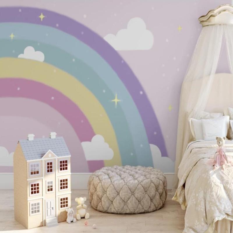 Classic Girl Rainbow Wallpaper | Murals Wallpaper