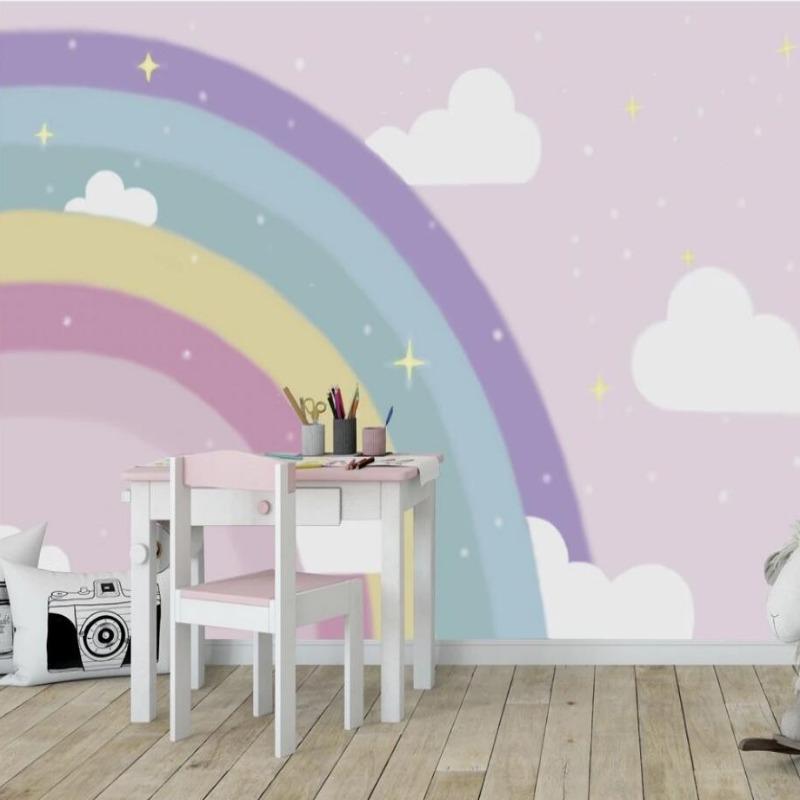 Classic Girl Rainbow Wallpaper | Murals Wallpaper