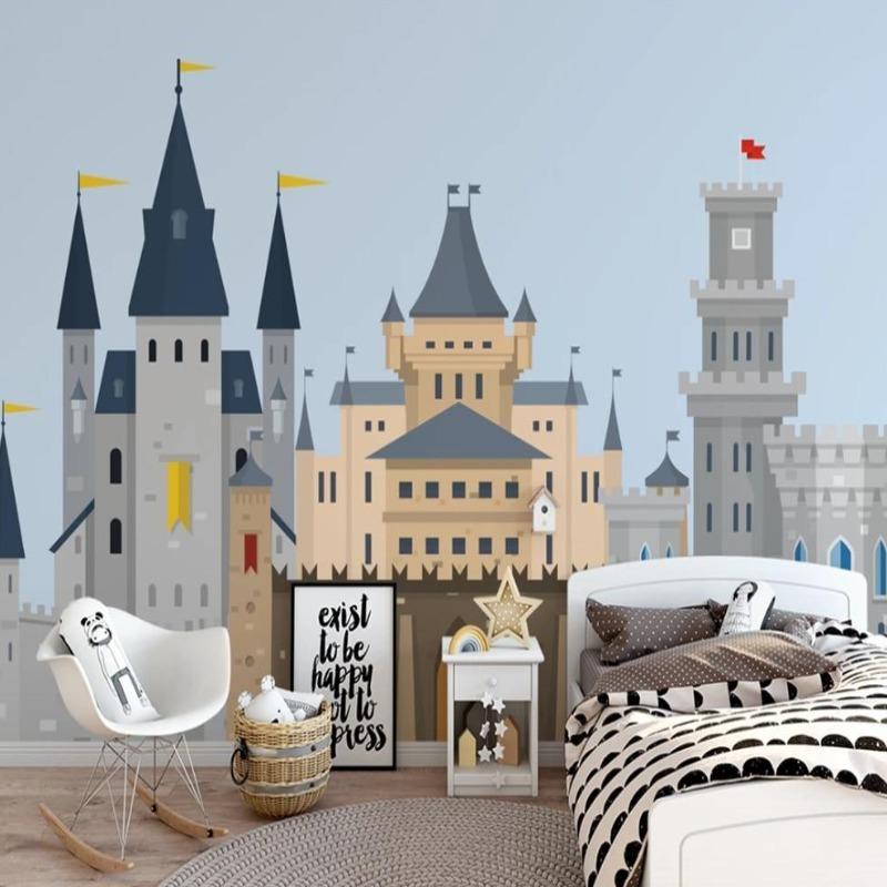 Classic Boy Wallpaper Castle Ft Blue and Gray | Murals Wallpaper