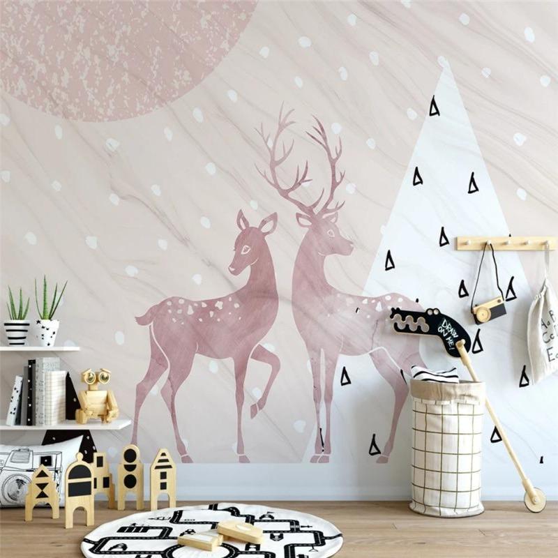 Classic Girl Wallpaper Pretty Deer | Murals Wallpaper