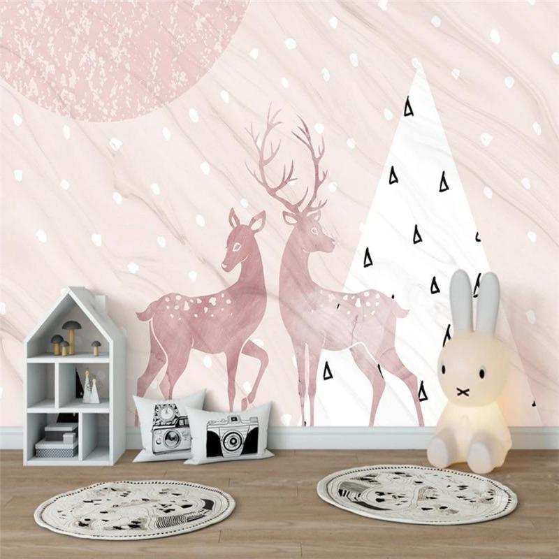 Classic Girl Wallpaper Pretty Deer | Murals Wallpaper