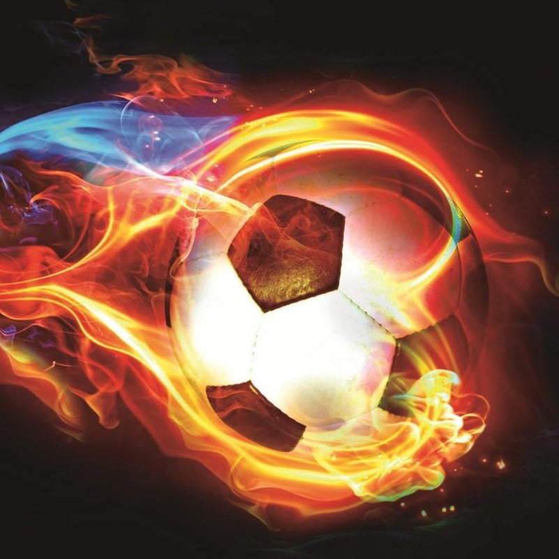 Flammendes Fußball-Wallpaper | Wandbild-Wallpaper