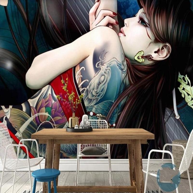 Japanese Wallpaper Girl and Tattoo | Murals Wallpaper