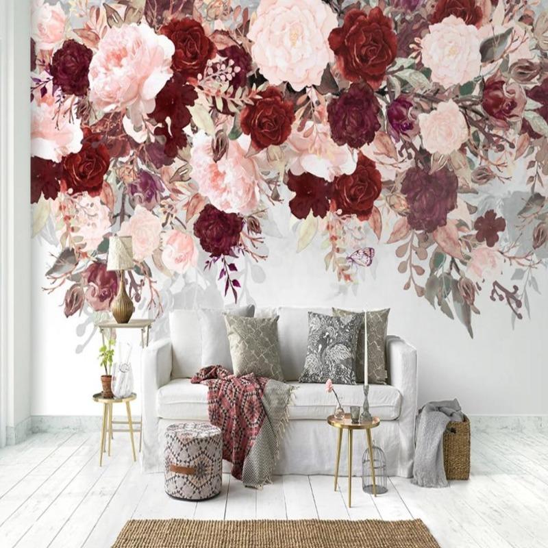 Vintage Pink Floral Wallpaper | Murals Wallpaper