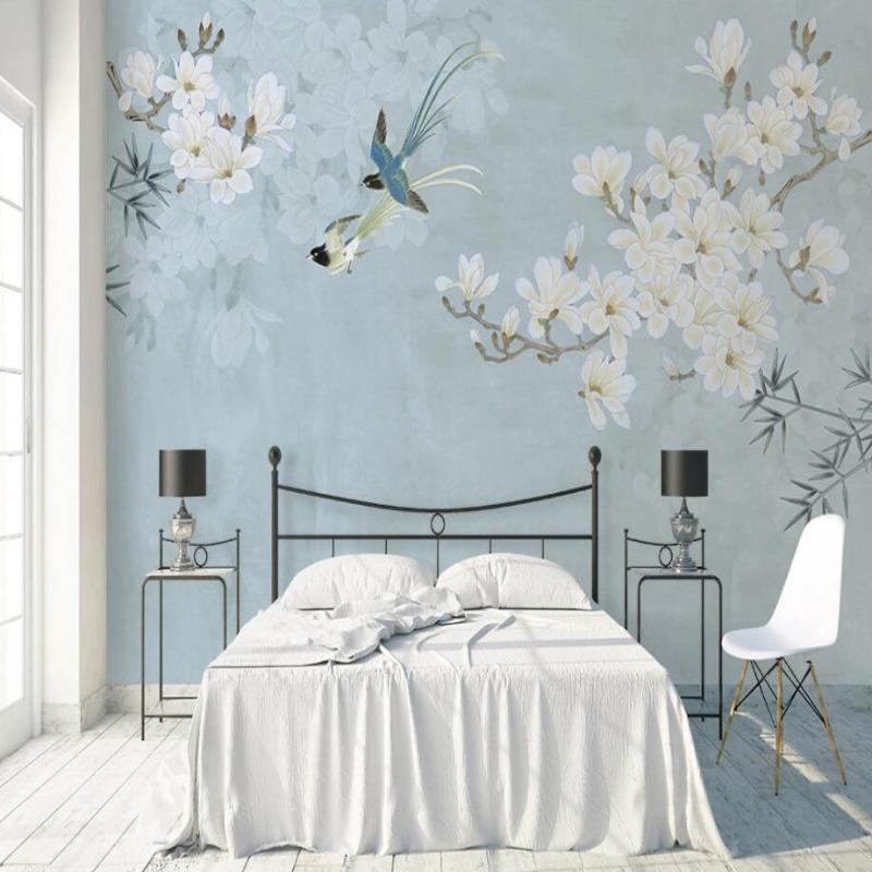 Romantische Vogel-Tapete | Wandbilder Tapete