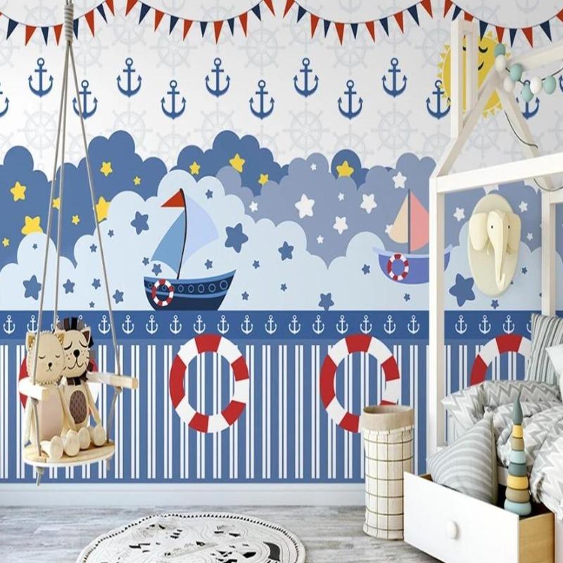 Nautische Matrosen-Tapete | Wandtapete
