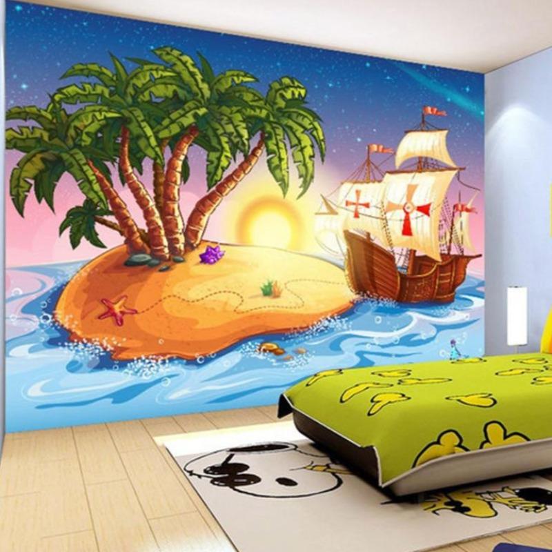 Pirate Ship and Beach Wallpaper | Murals Wallpaper