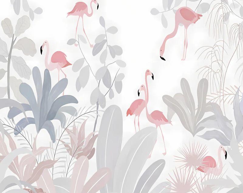 Pastel Baby Pink Flamingo Wallpaper | Murals Wallpaper