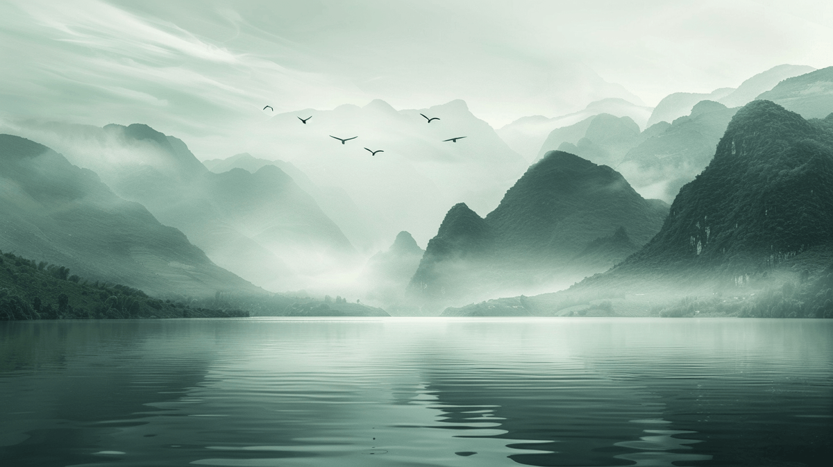 Mural Mountain and Sailing on the Lake Wallpaper