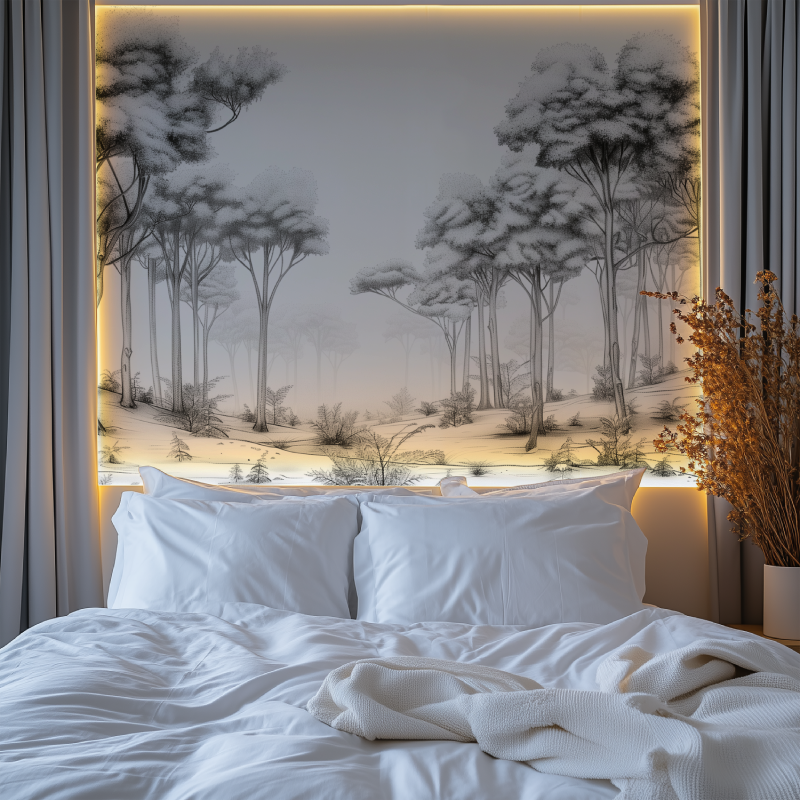 Mural Trendy Watercolor Tree Wallpaper