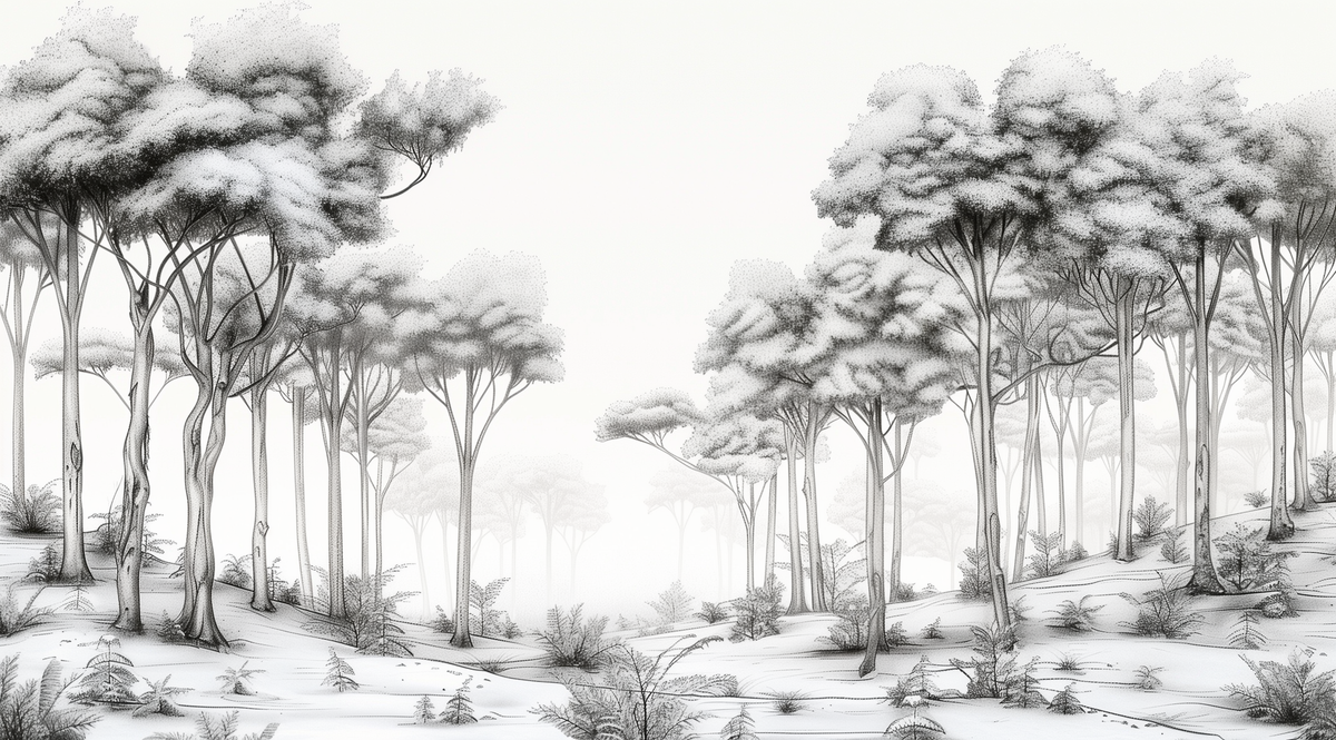 Mural Trendy Watercolor Tree Wallpaper