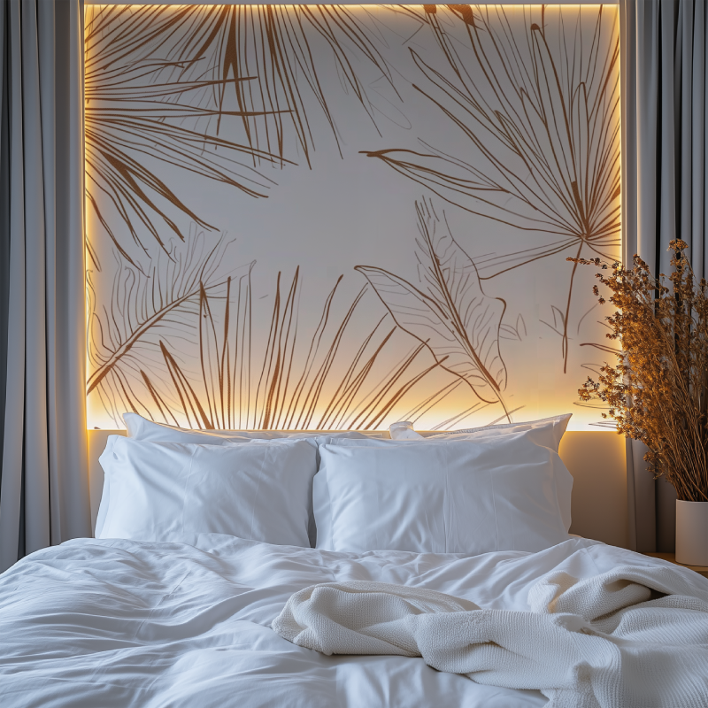 Mural Panoramic Flower Wallpaper Lines