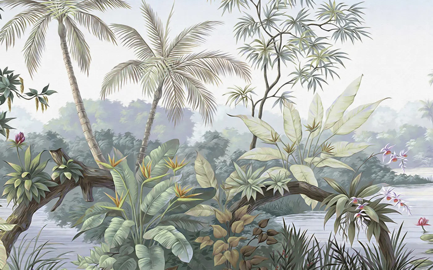 Tropical & Trees Decor Mural Wallpaper