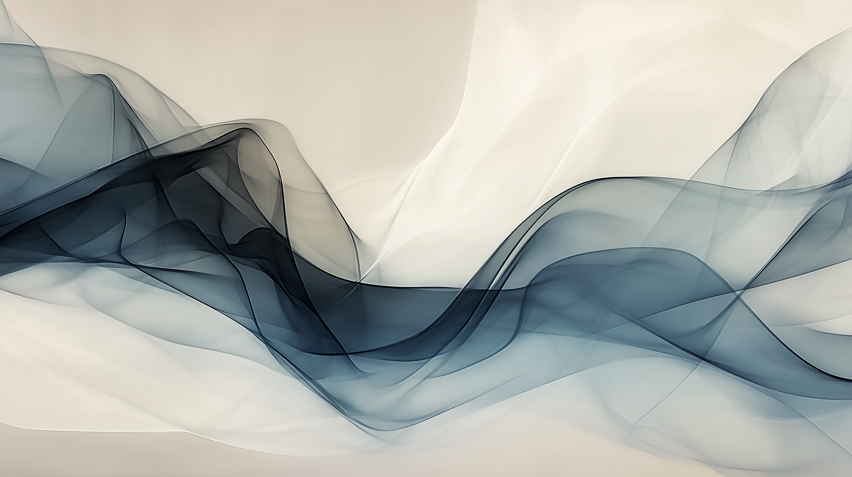 Blauwe rook abstracte golven muurschildering behang