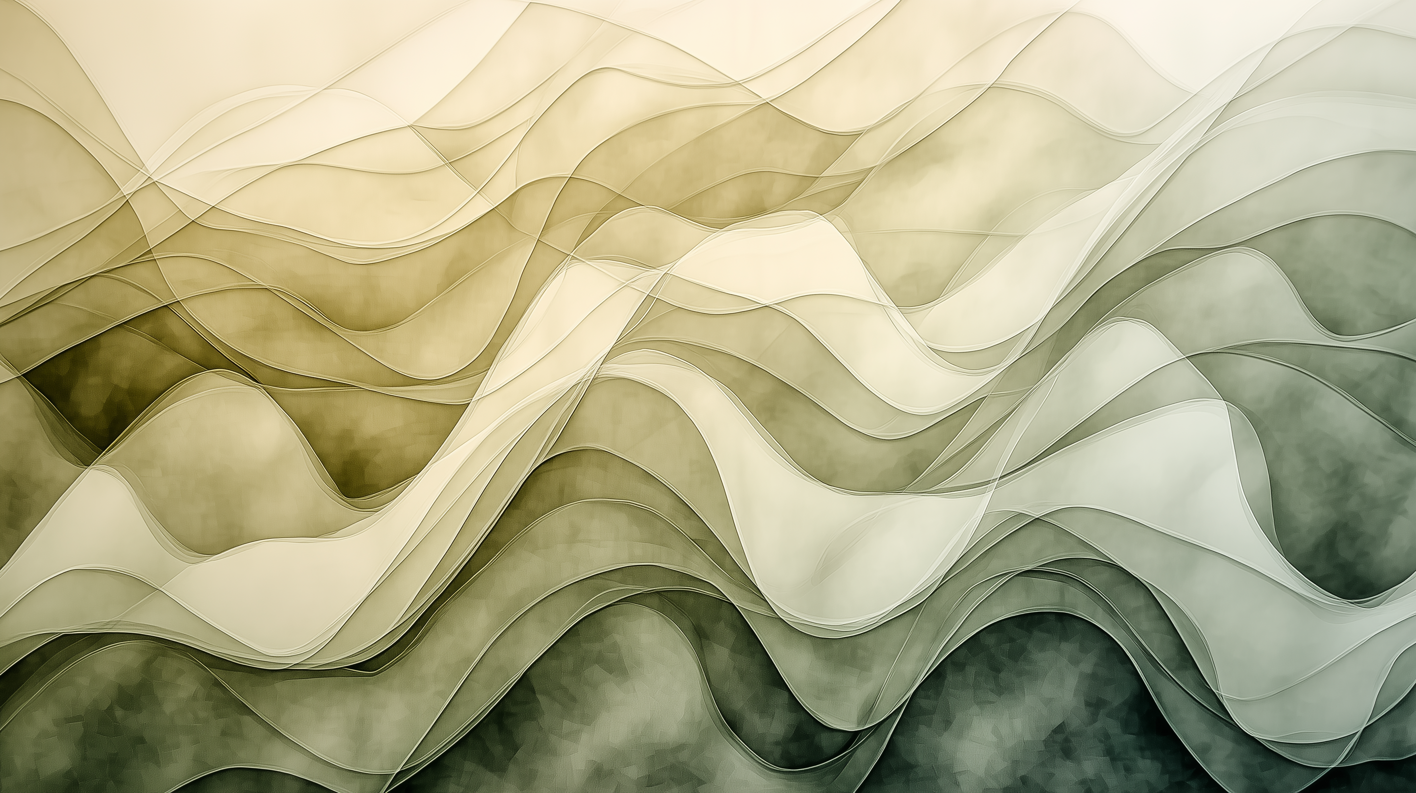 Abstract Green Wavy Lines Mural Wallpaper