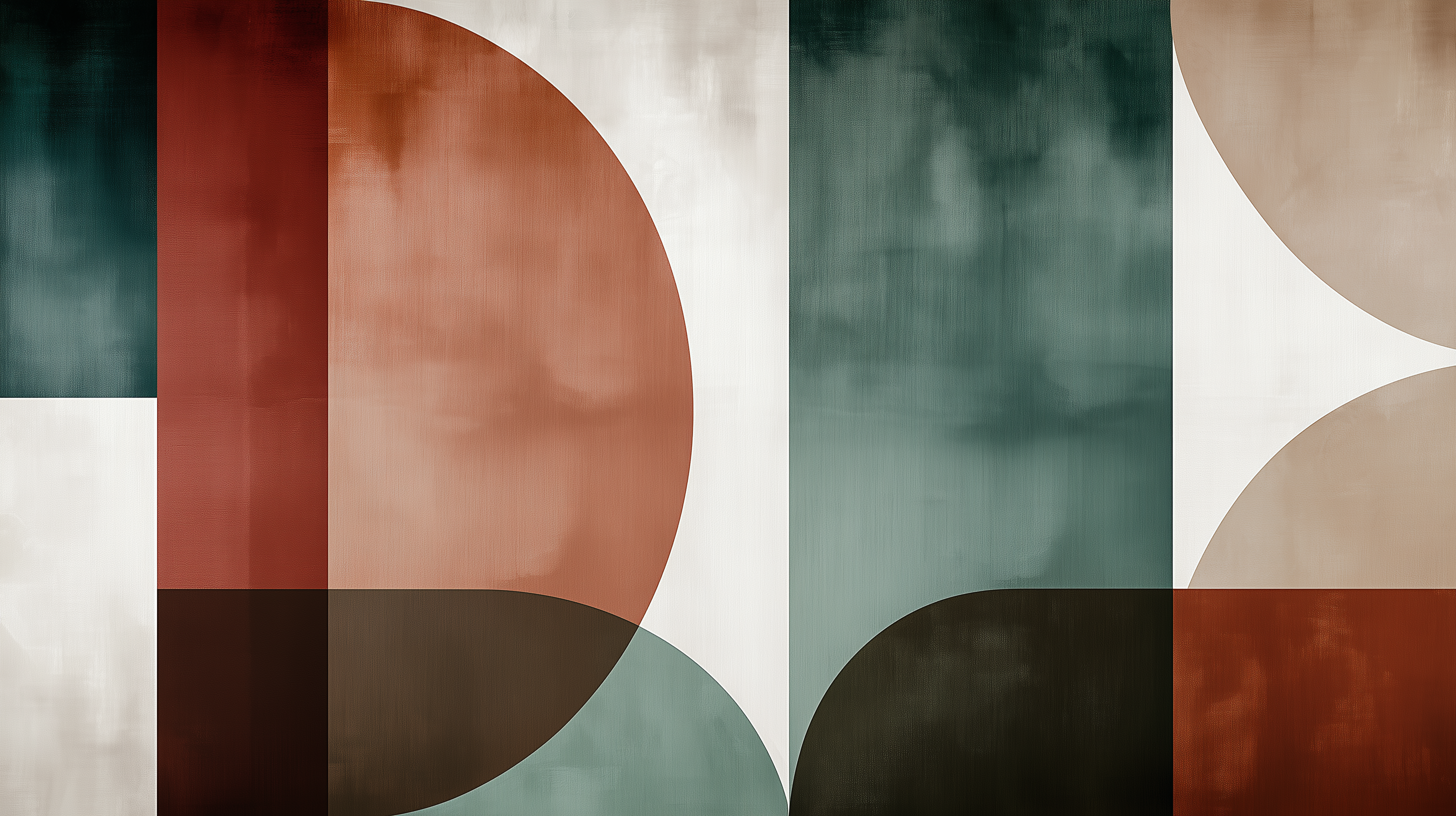 Retro Geometric Shapes Color Block Mural Wallpaper