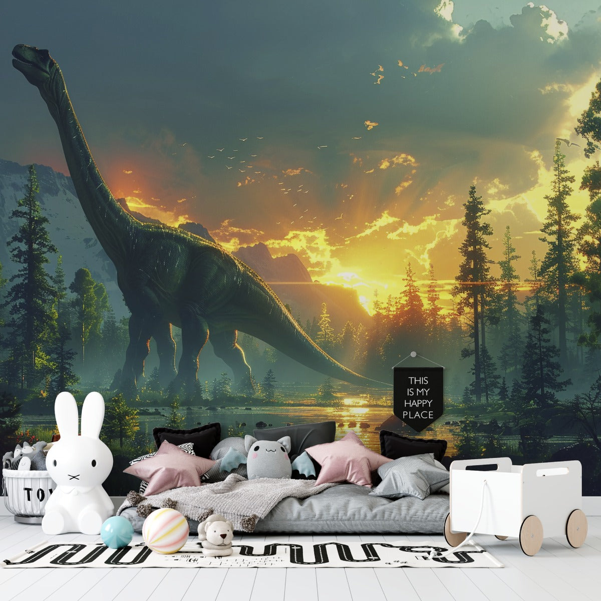 dinosaure mural wallpaper