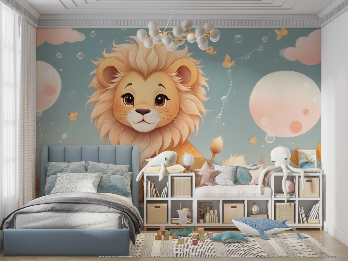 lion wall mural wallpaper