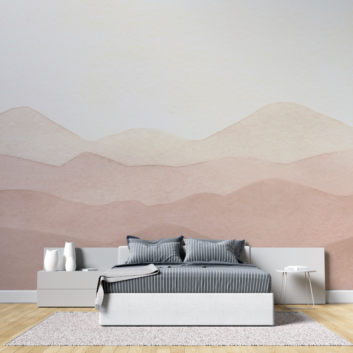 Cozy Minimalist Mountain Neutral Wallpaper | Murals Wallpaper