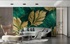 Gold and Green Leafy Wallpaper | Murals Wallpaper