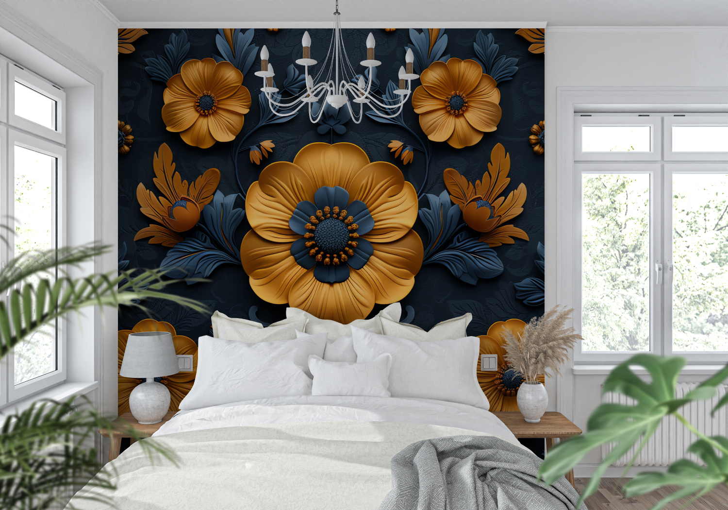 Orange and Blue Petrol Wallpaper | Murals Wallpaper