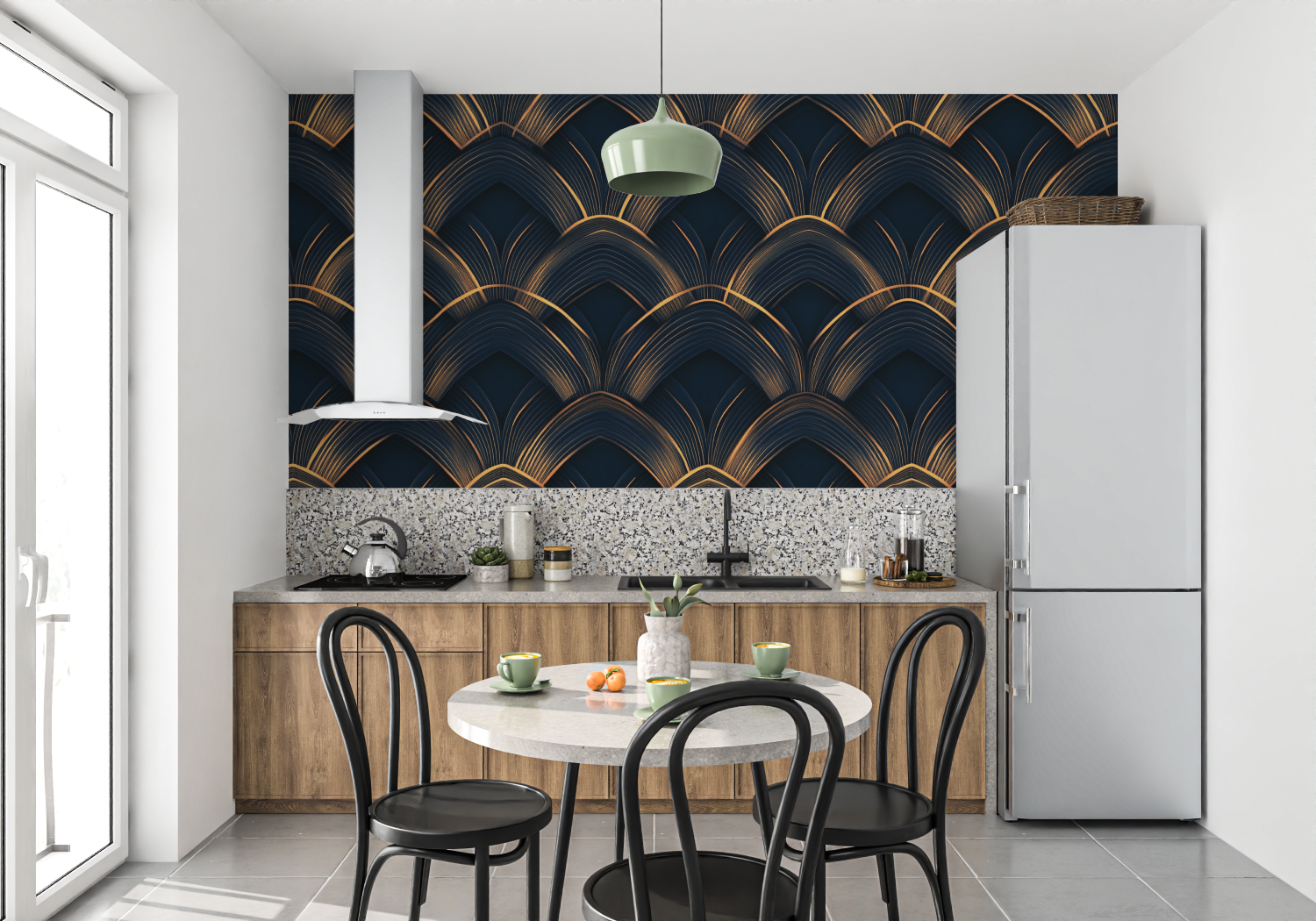 Art Deco Black and Gold Relief Wallpaper | Murals Wallpaper
