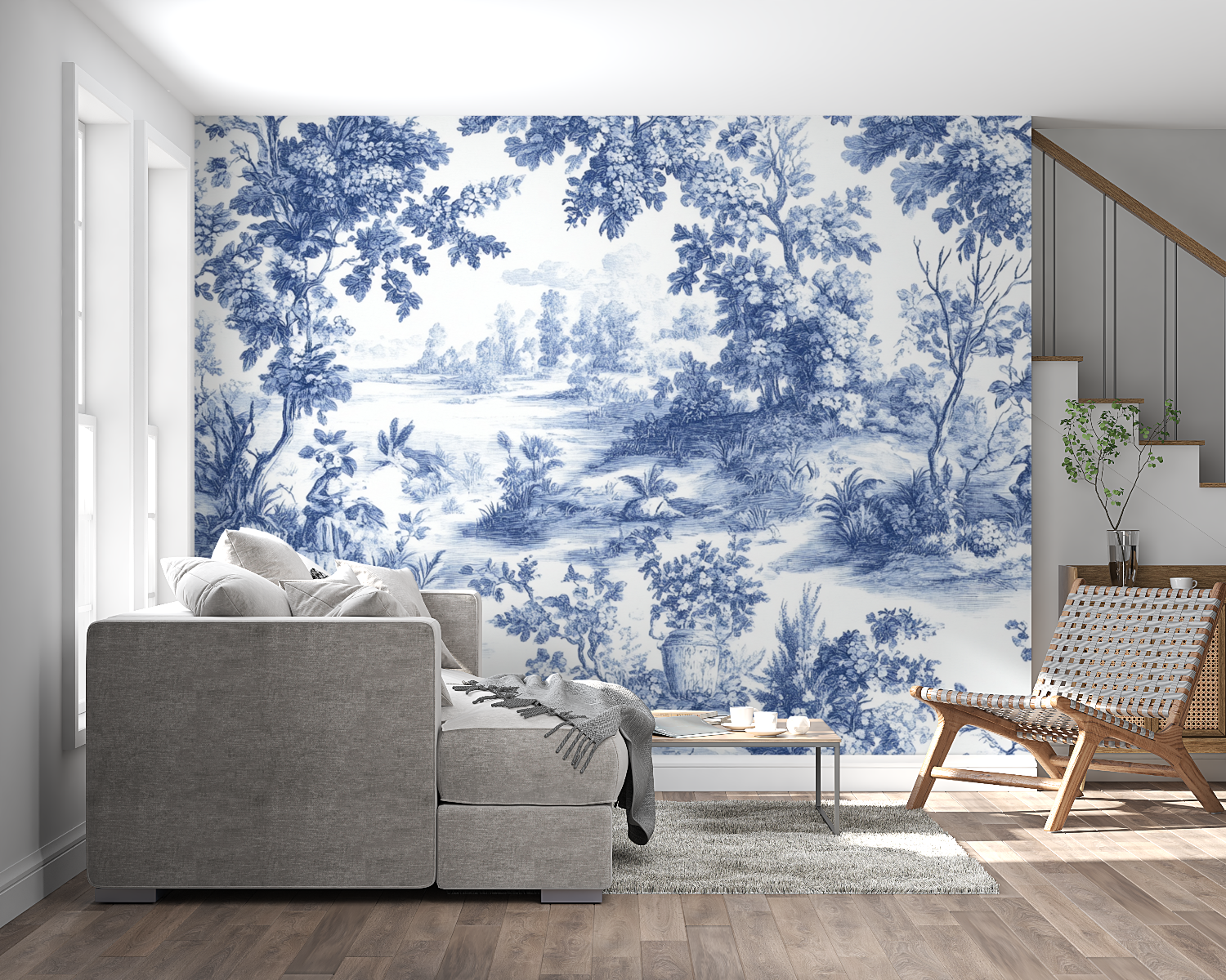 Papier Peint Arbre Bleu – Zimmer für Erwachsene
