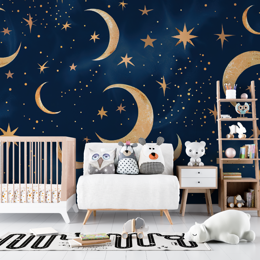 Papiermalerei für Babys, Mond und Nacht – Baby-Tipi