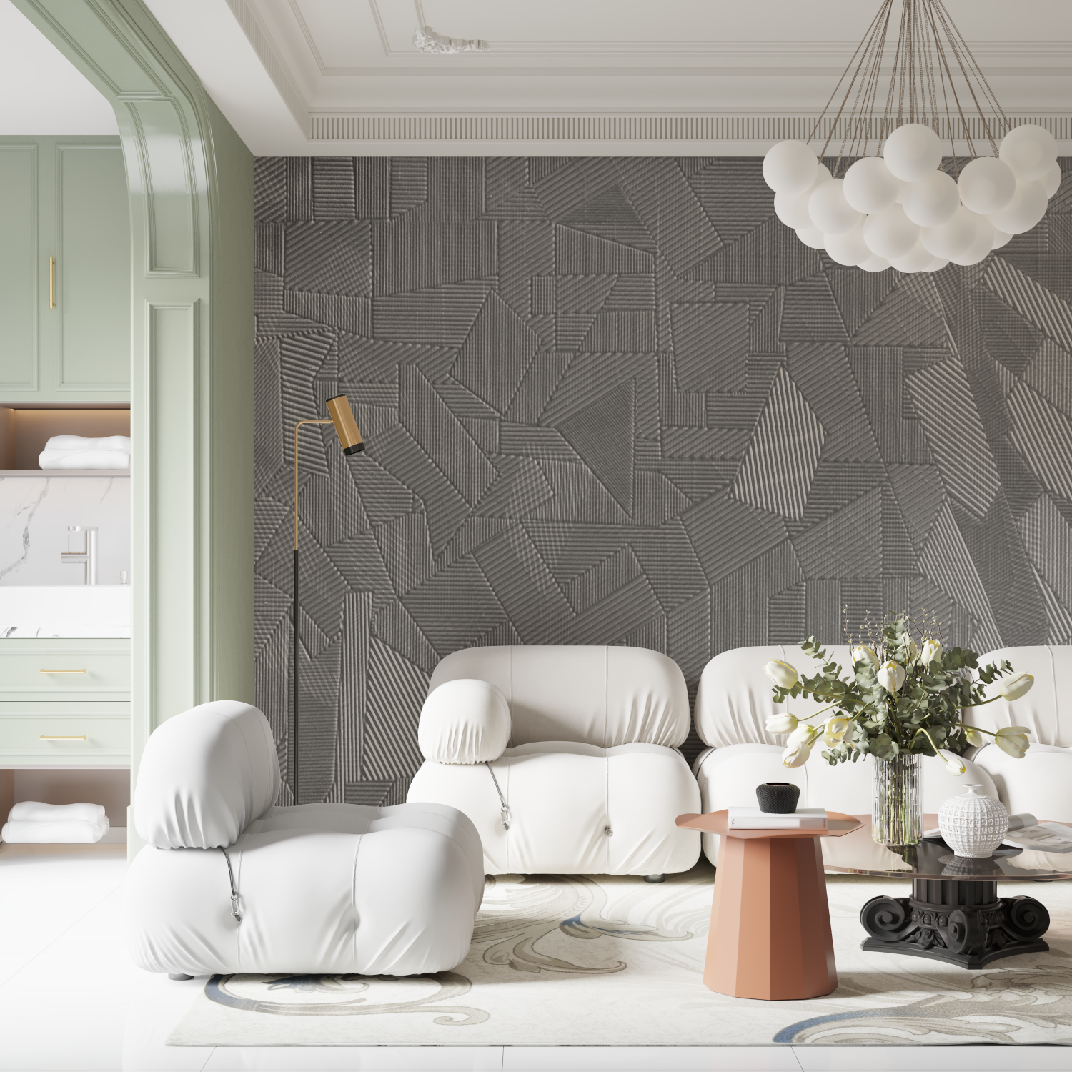 Gray Wallpaper with Pattern | Murals Wallpaper