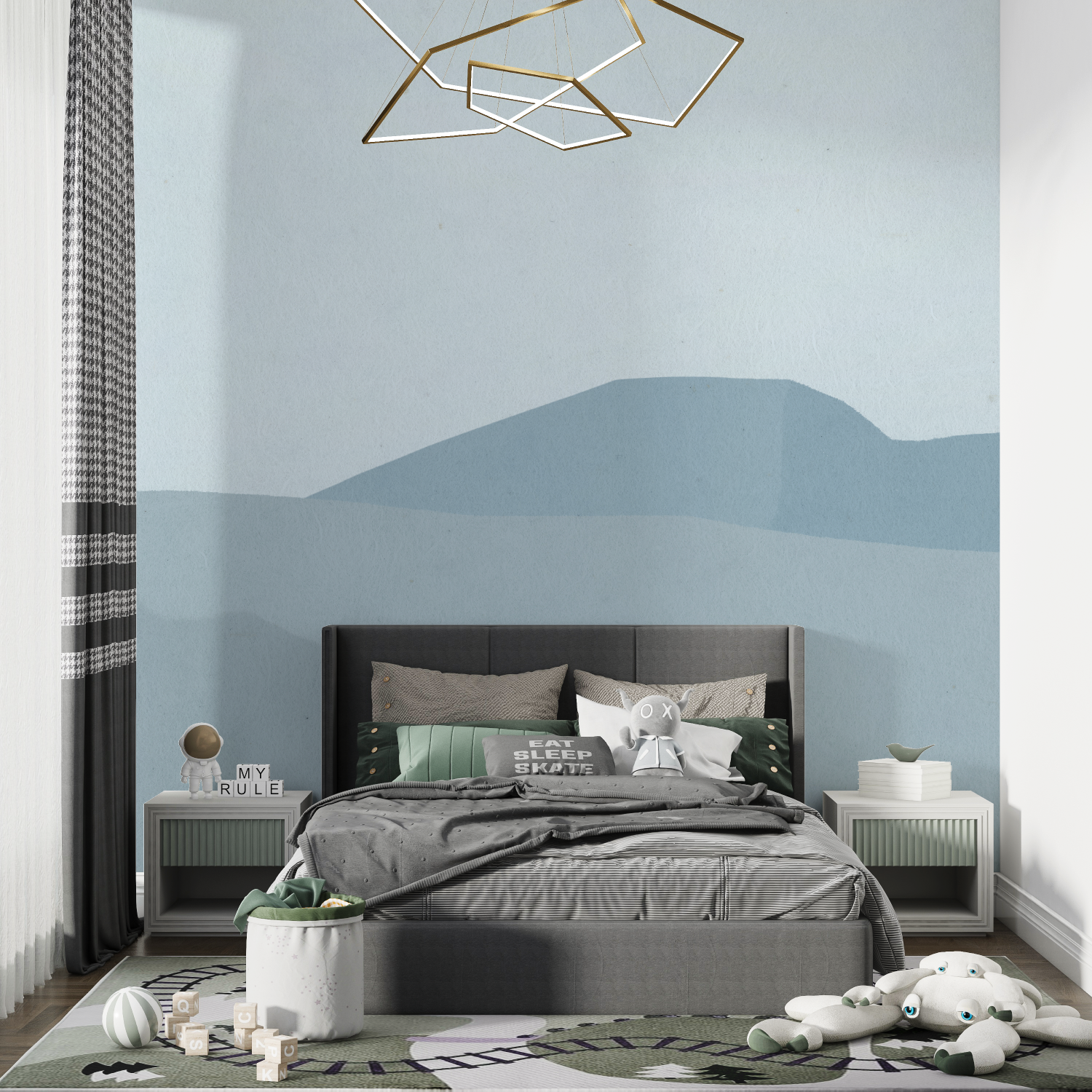 Blue Design Kids Wallpaper | Murals Wallpaper