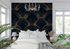 Art Deco Black and Gold Relief Wallpaper | Murals Wallpaper
