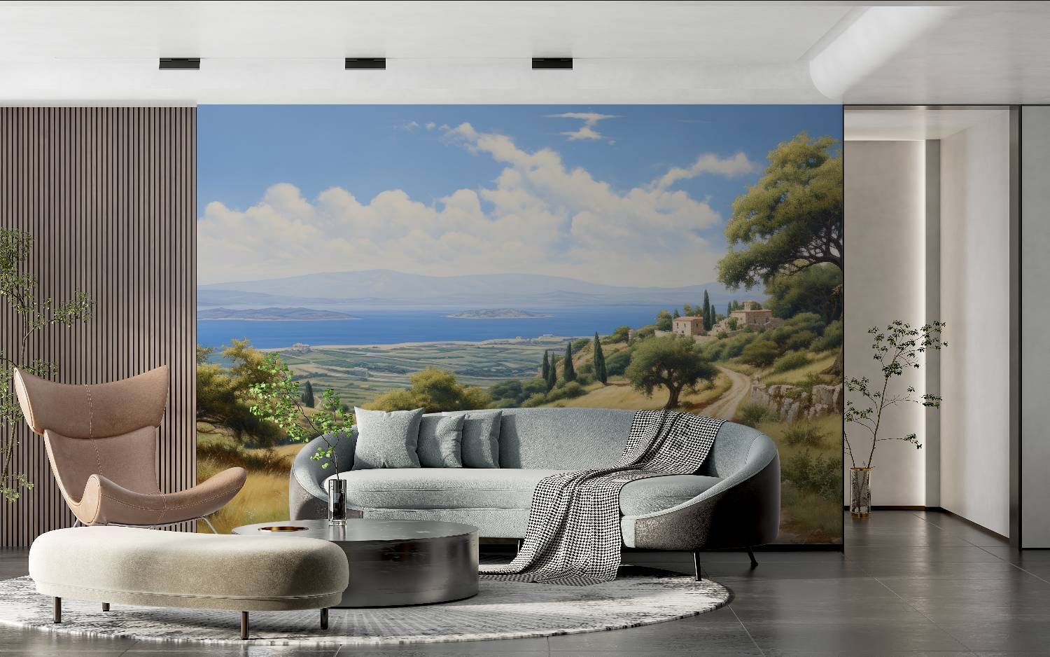 Mediterranean Watercolor Mural Wallpaper | Murals Wallpaper